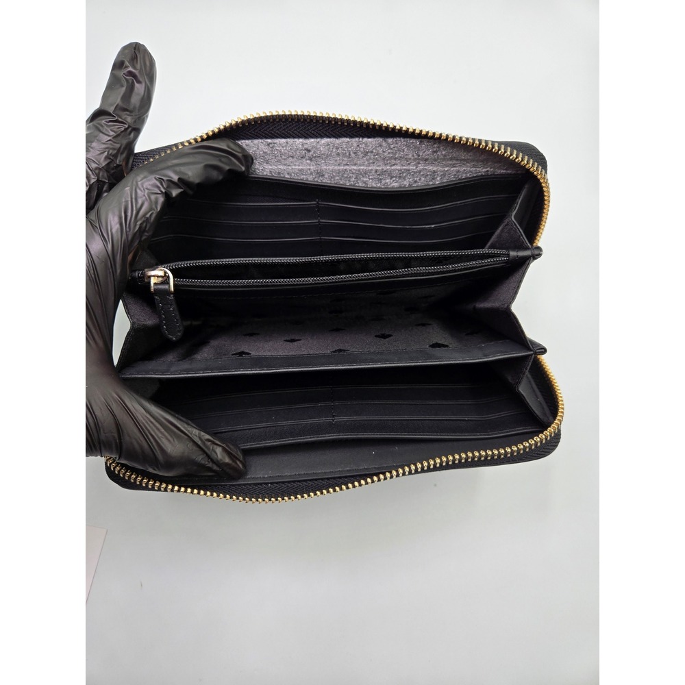 Kate Spade New York Pebble Leather Zip Around Wallet Black‎ K4779 - Picture 4 of 11